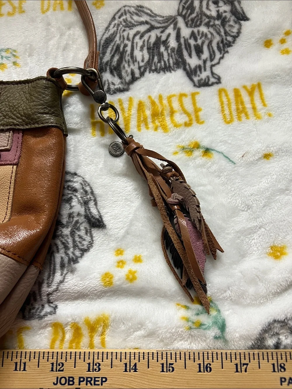 The Sak Patchwork Leather Shoulder Bag in Tan, Blush, Olive, Cream, Brown